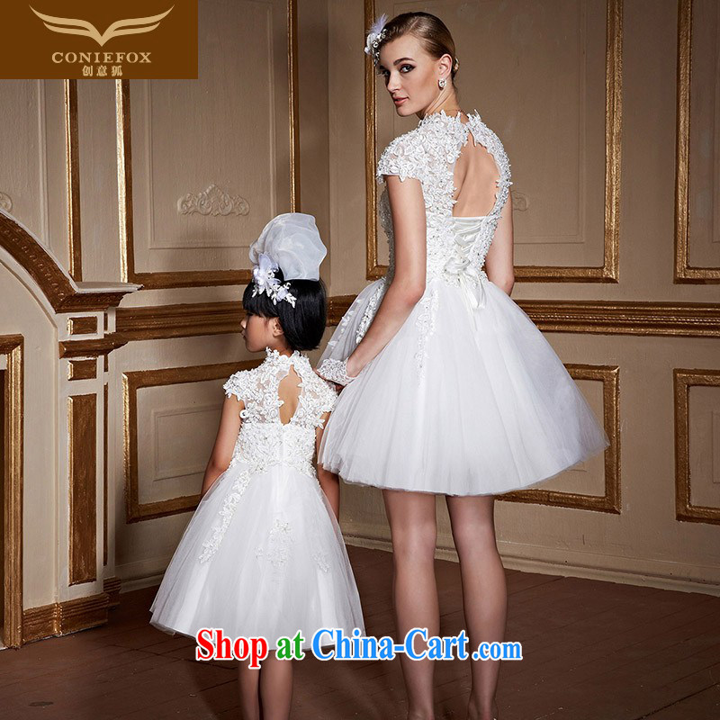 Creative Fox too short, parent-child pregnant women wedding dresses girls' wedding canopy skirts marriages wedding beauty tied with a tailored wedding 99,061 white girls custom, creative Fox (coniefox), shopping on the Internet