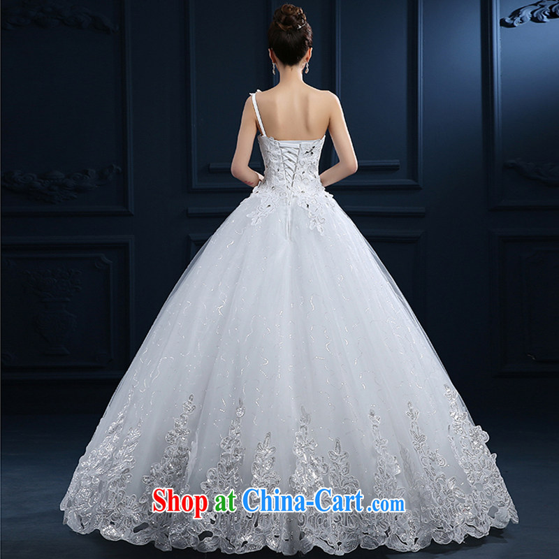 7 color 7 tone 2015 new marriages the shoulder chest bare wood drill wedding Korean beauty with graphics thin wedding dresses H 077 white tailored (final), 7 color 7 tone, shopping on the Internet