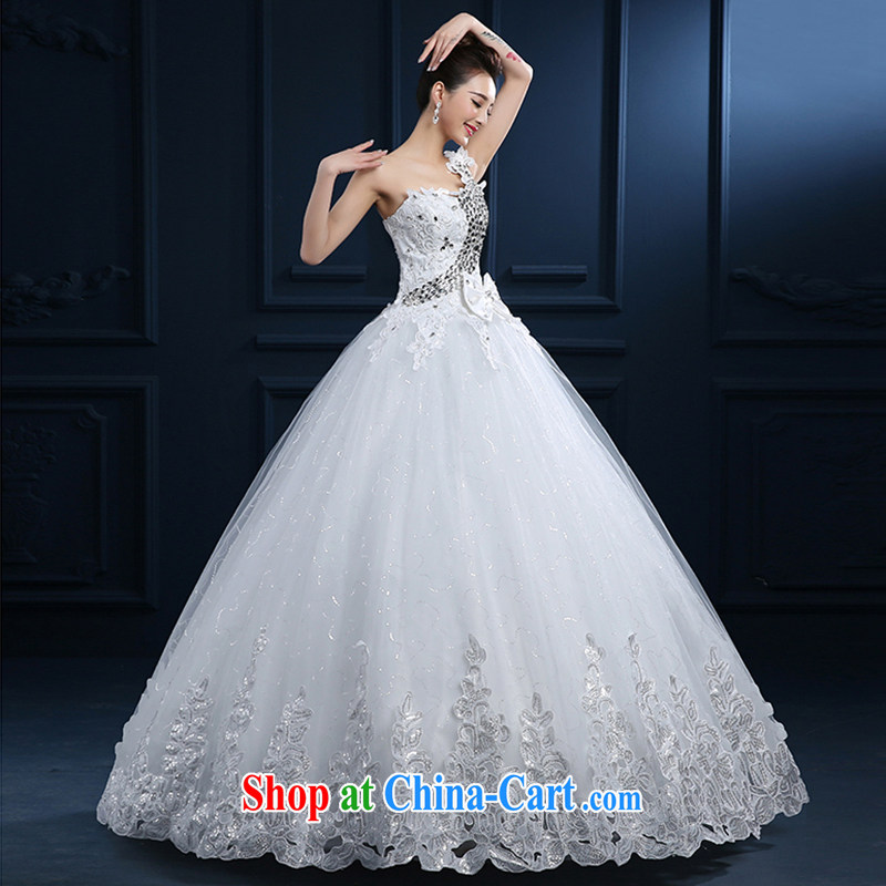 7 color 7 tone 2015 new marriages the shoulder chest bare wood drill wedding Korean beauty with graphics thin wedding dresses H 077 white tailored (final), 7 color 7 tone, shopping on the Internet