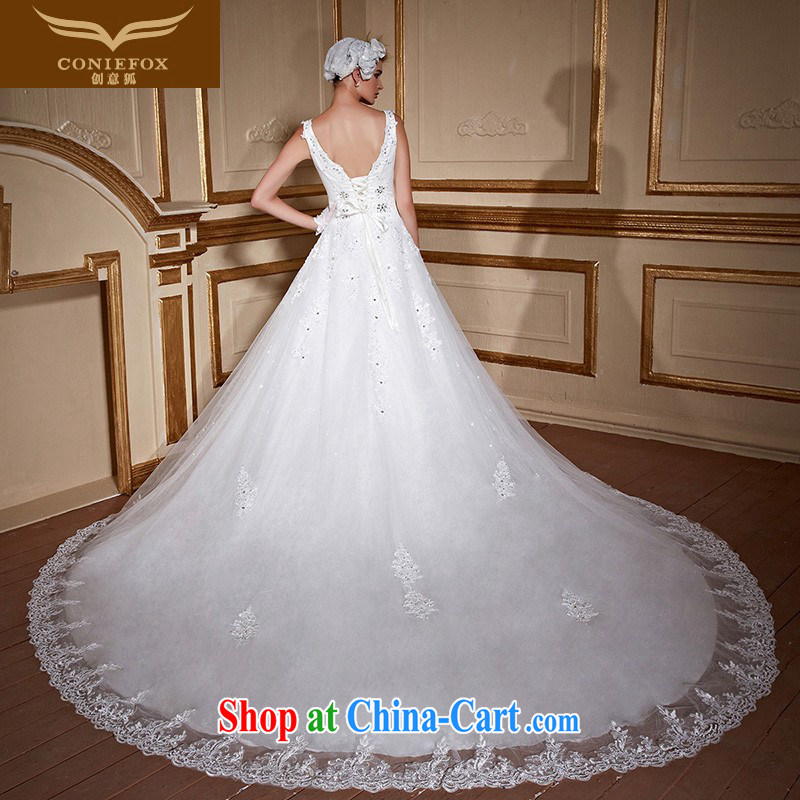 Creative Fox tailored wedding dresses stylish double-shoulder bridal wedding dresses cultivating long-tail wedding White Graphics thin large code wedding 99,065 white tailored to creative Fox (coniefox), online shopping