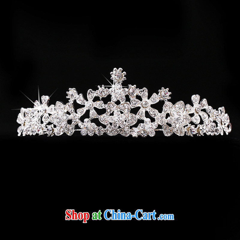 Time his new Korean brides and ornaments ornaments Crown 3 piece water diamond necklace Ear Ornaments wedding dresses accessories crown, time, and shopping on the Internet