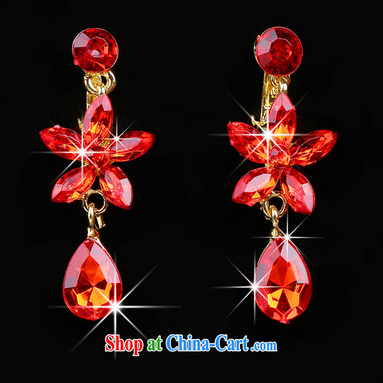 Time his bride's red head-dress Crown necklace earrings 3-piece kit butterfly flowers jewelry hair accessories wedding wedding accessories Crown pictures, price, brand platters! Elections are good character, the national distribution, so why buy now enjoy more preferential! Health