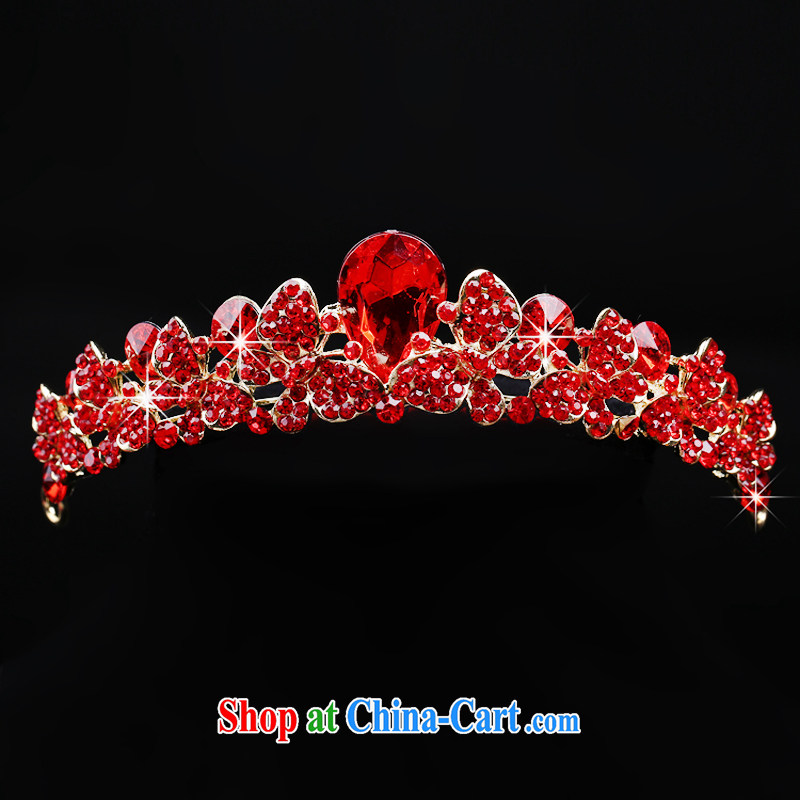 Time Syrian arab red bridal tiaras Crown necklace earrings 3-piece kit butterfly jewelry hair accessories wedding wedding accessories jewelry crown, time, and shopping on the Internet