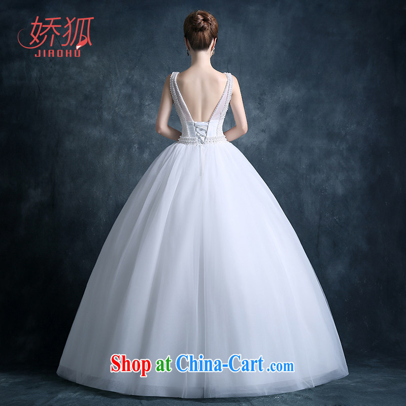Air Fox 2015 autumn and winter new stylish wedding dresses bride Korean double-shoulder-neck-back lace retro graphics thin Pearl luxury white customization, and aviation Fox (jiaohu), online shopping