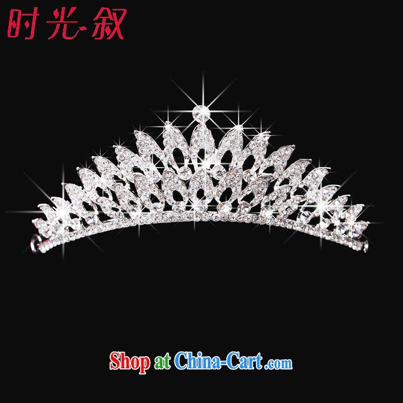 Time his bride's crown and jewelry Korean-made clamp marriage dresses accessories hair accessories jewelry red jewelry 3-piece kit crown, time, and shopping on the Internet