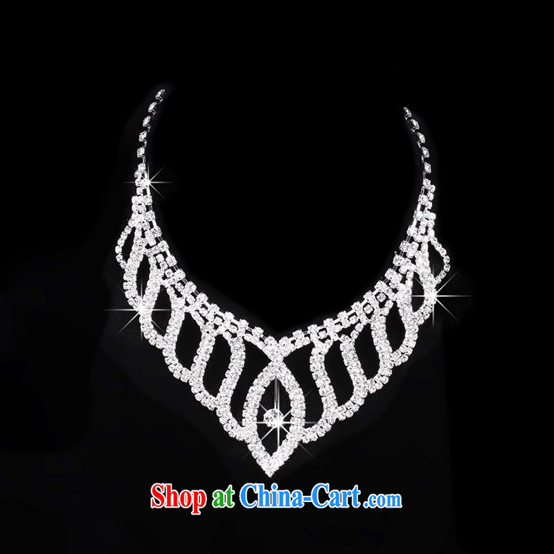 Time his Korean bridal necklace earrings Crown 3-piece water drilling wedding dresses accessories and jewelry gift box 3 piece set, the time, and shopping on the Internet