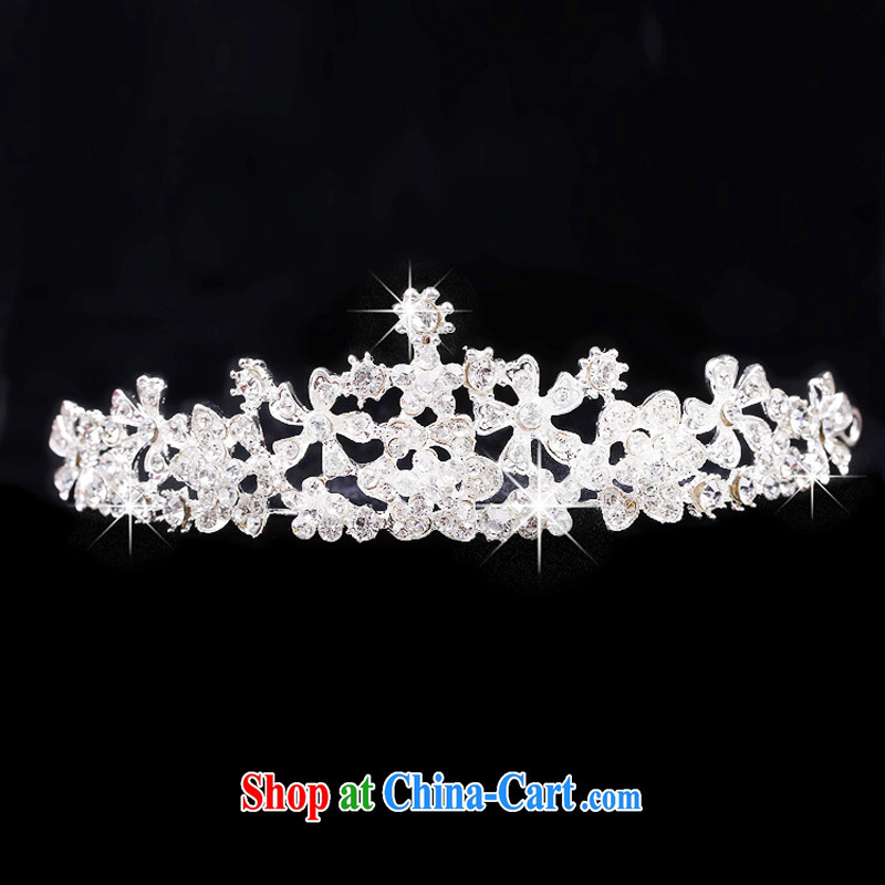 Bridal tiaras Crown 3-piece kit Korean-style wedding dresses jewelry jewelry hair accessories necklaces earrings wedding accessories crown, time, and shopping on the Internet