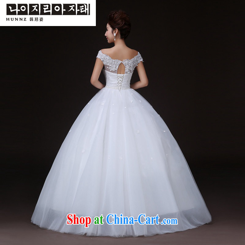 Products hannizi 2015 spring and summer and elegant and stylish simplicity and beauty with a shoulder larger bridal gown white XXL, Korea, (hannizi), online shopping