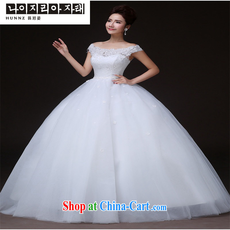 Products hannizi 2015 spring and summer and elegant and stylish simplicity and beauty with a shoulder larger bridal gown white XXL, Korea, (hannizi), online shopping