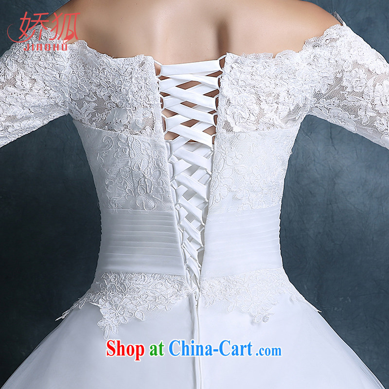 Air Fox wedding dresses 2015 new autumn Korean fashion a shoulder bag shoulder with lace wedding dresses larger custom white XXL, air Fox (jiaohu), and, on-line shopping
