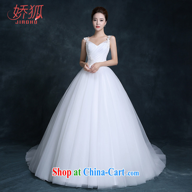 Air Fox new stylish wedding dresses Korean lace shoulders small tail field shoulder alignment, simple and classy simple bridal lace wedding white customization, air Fox (jiaohu), online shopping