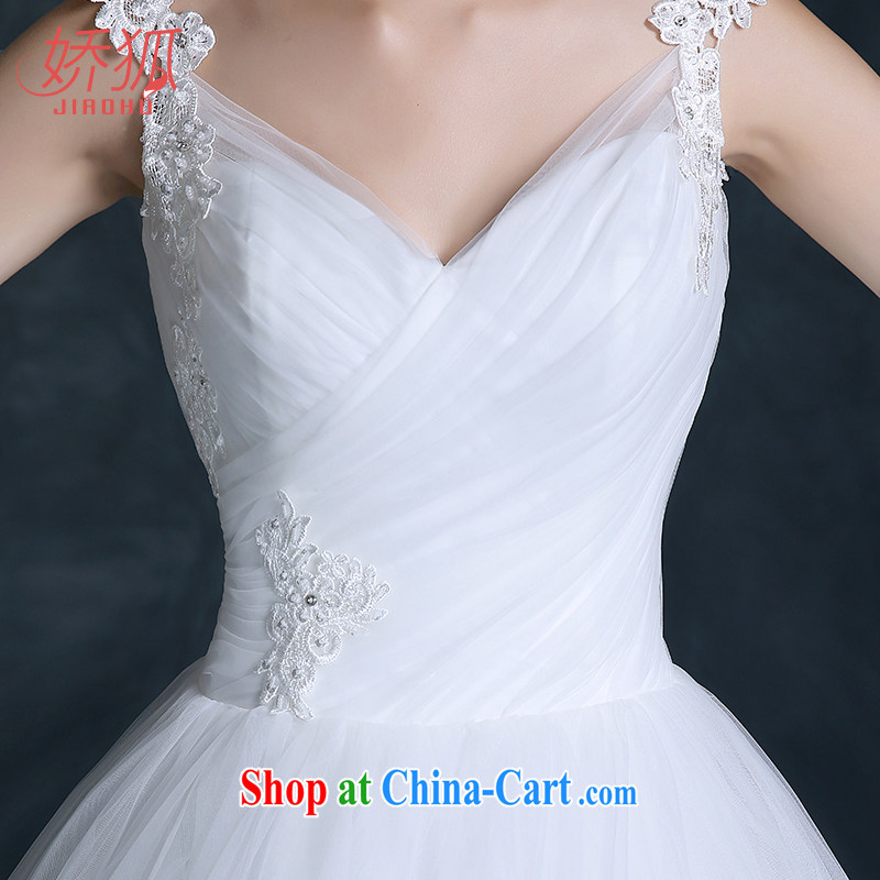 Air Fox new stylish wedding dresses Korean lace shoulders small tail field shoulder alignment, simple and classy simple bridal lace wedding white customization, air Fox (jiaohu), online shopping