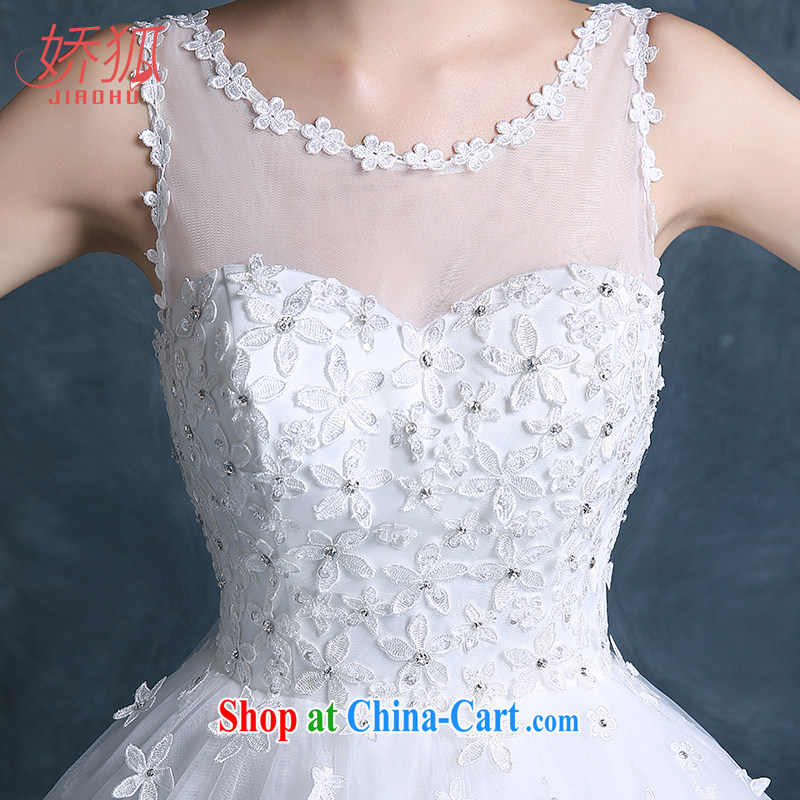 Air Fox 2015 new autumn and winter Korean double-shoulder-neck transparent manual tread lace white with strap wedding custom white XXL, air Fox (jiaohu), online shopping