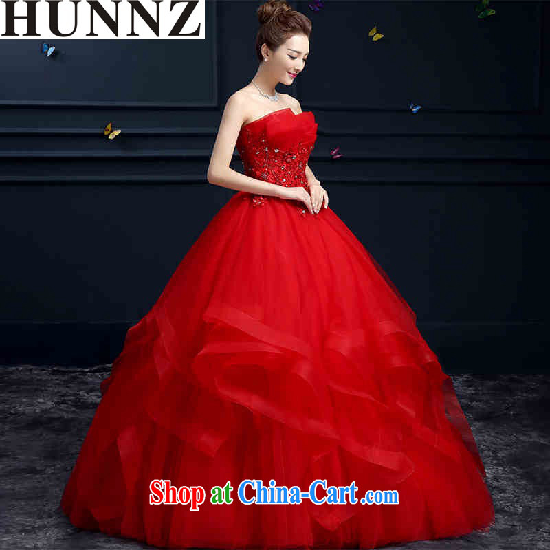 Products HUNNZ 2015 spring and summer Korean red wipe the chest high fashion with long bridal wedding red XXL, HUNNZ, shopping on the Internet