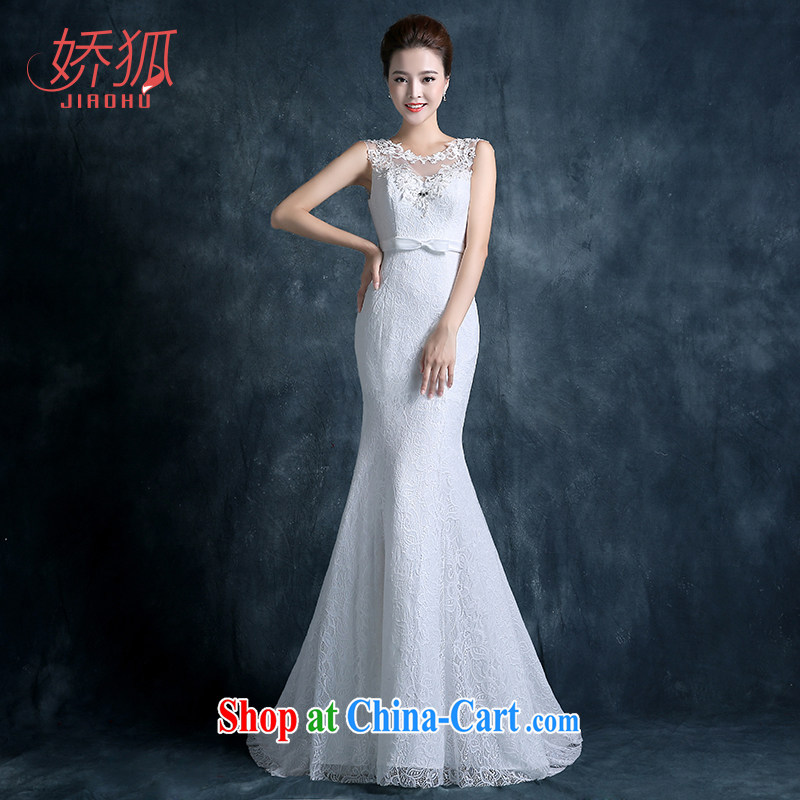 Air Fox 2015 new wedding summer marriages Korean layout lace a field shoulder cultivating terrace, back at Merlion small trailing white XXL