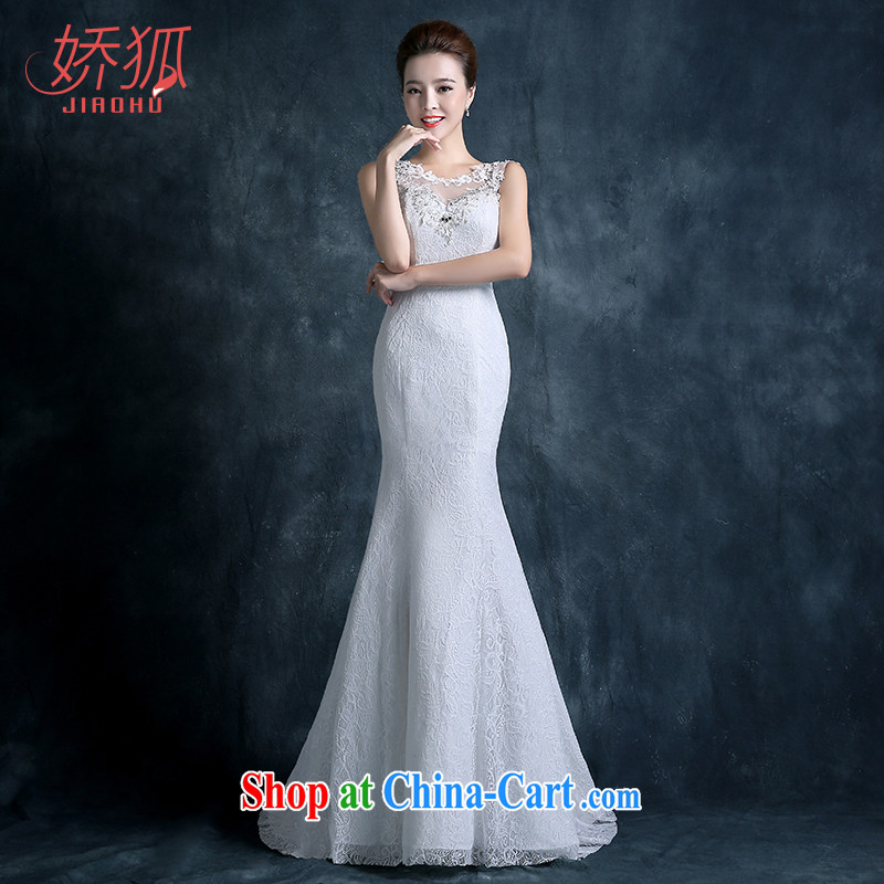 Air Fox 2015 new wedding summer marriages Korean layout lace a field shoulder beauty, Ruth back at Merlion small trailing white XXL, air Fox (jiaohu), online shopping
