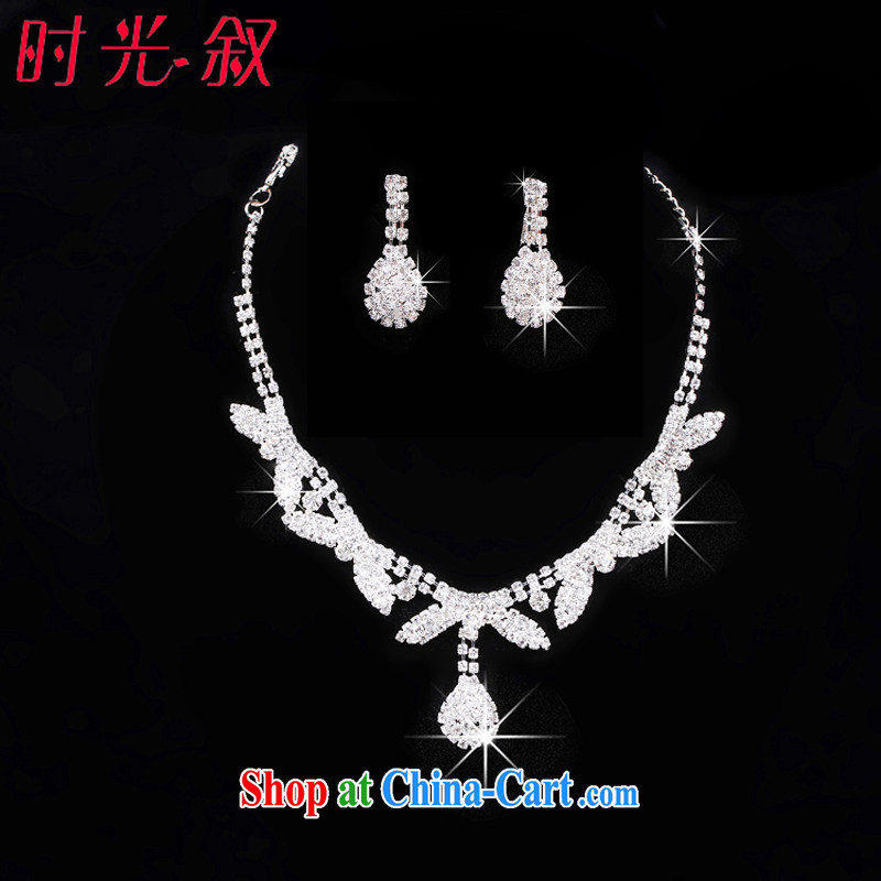 Time his bride's jewelry 3 piece set with crystal diamond necklace Crown earrings and jewelry wedding jewelry wedding dresses accessories necklaces earrings