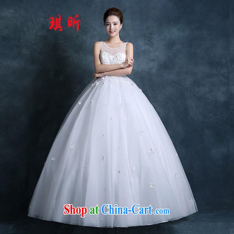 Angel year 2015 new autumn and winter Korean shoulders with transparent manual tread lace white with strap wedding custom white XXL