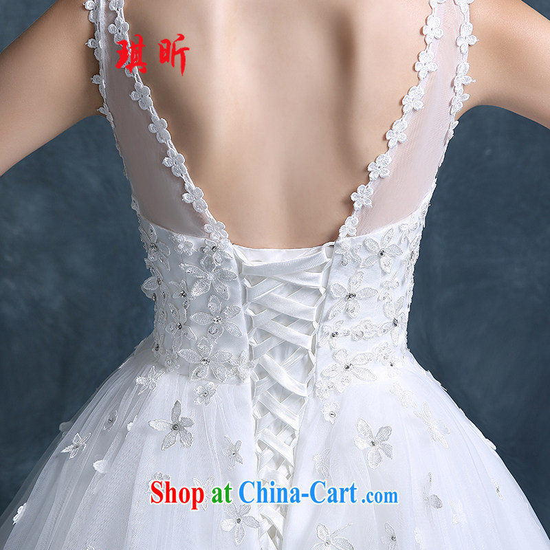 Angel year 2015 new autumn and winter Korean shoulders with transparent manual tread lace white with strap wedding custom white XXL, Angel, and shopping on the Internet