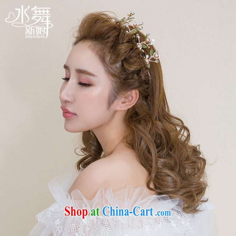 Water dance bride's full manual Green Leaf beaded fresh sum girls and marriage Crown hair accessories A 1285 gift boxed