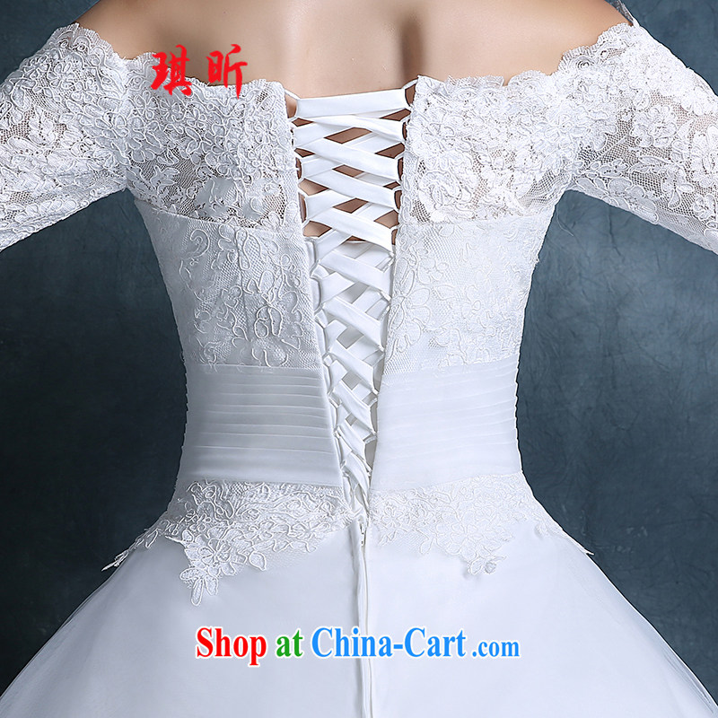 Angel year wedding 2015 new autumn Korean fashion a shoulder bag shoulder with lace wedding dresses larger custom white XXL, Qi, and shopping on the Internet