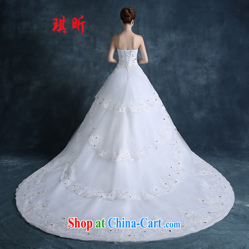 Angel year 2015 autumn new bridal wedding dresses long-tail erase chest cultivating the code with the flower-tail custom white XXL, Qi, and, shopping on the Internet