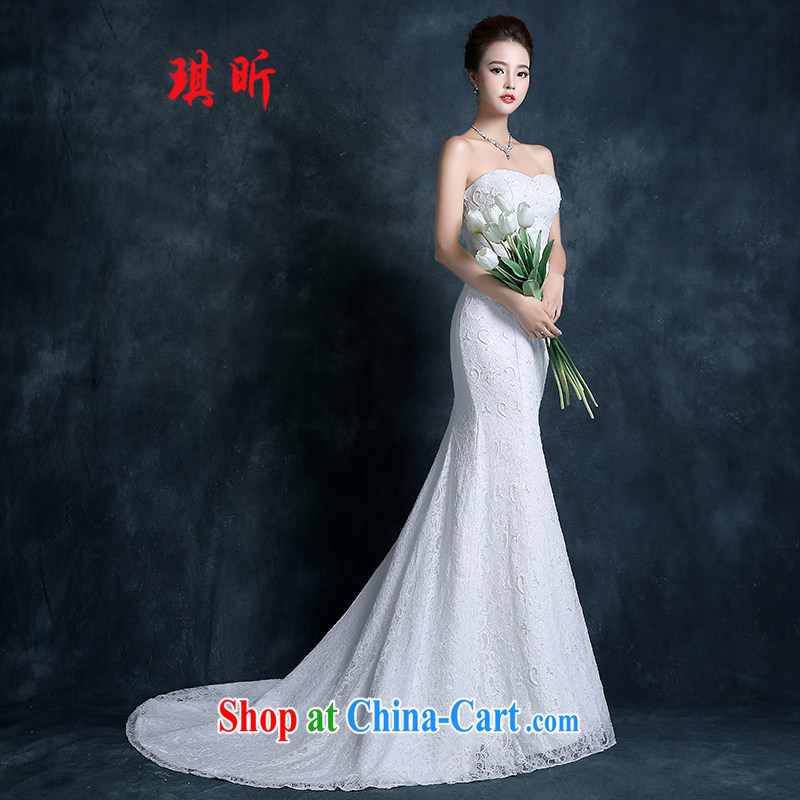 Angel year tail crowsfoot wedding dresses fall 2015 new Korean-style smears chest bridal lace white, cultivating graphics thin female white XXL, Qi, and shopping on the Internet