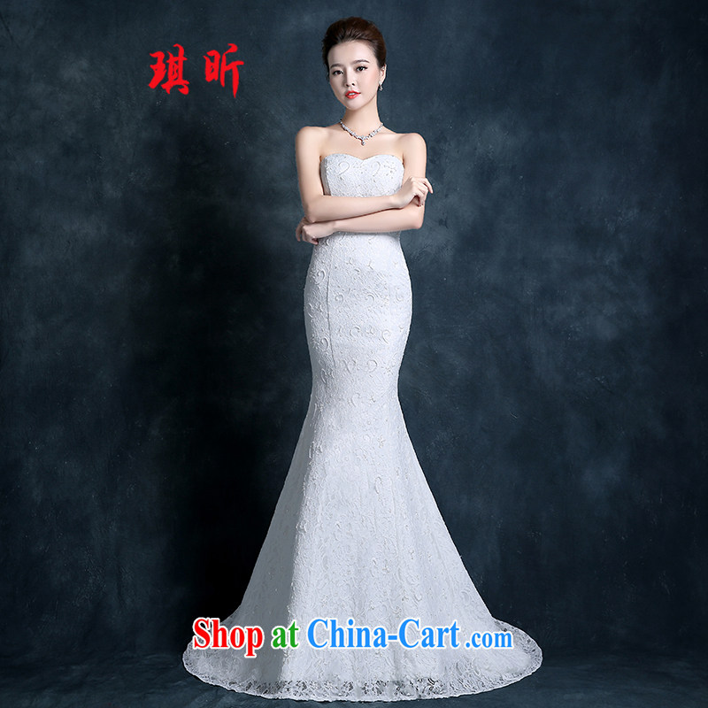 Angel year tail crowsfoot wedding dresses fall 2015 new Korean-style smears chest bridal lace white, cultivating graphics thin female white XXL, Qi, and shopping on the Internet