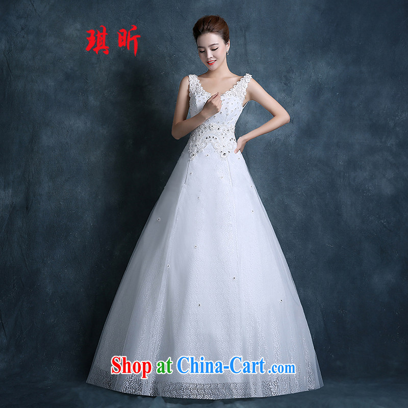 Angel year double-shoulder wedding dresses shaggy dress autumn new 2015 luxury lace with graphics thin strap luxury big white XXL, Qi, and, shopping on the Internet