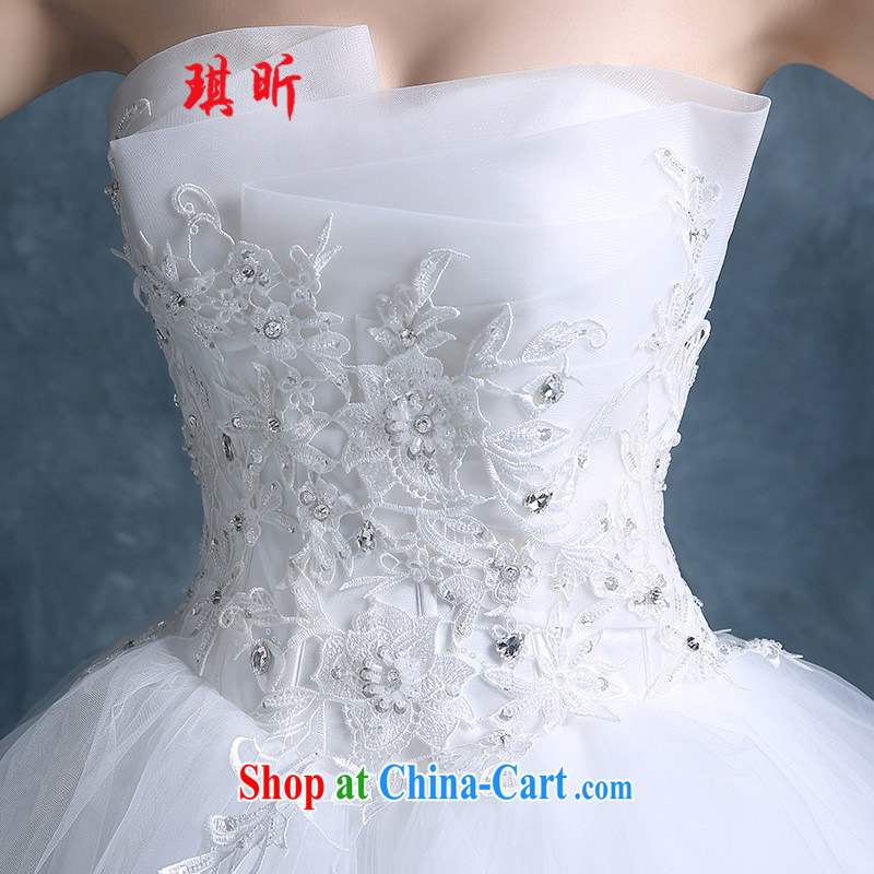 Angel year wedding dresses 2015 new autumn and winter marriages chest bare-white lace straps with graphics thin Korean-style white XXL, Qi, and, shopping on the Internet