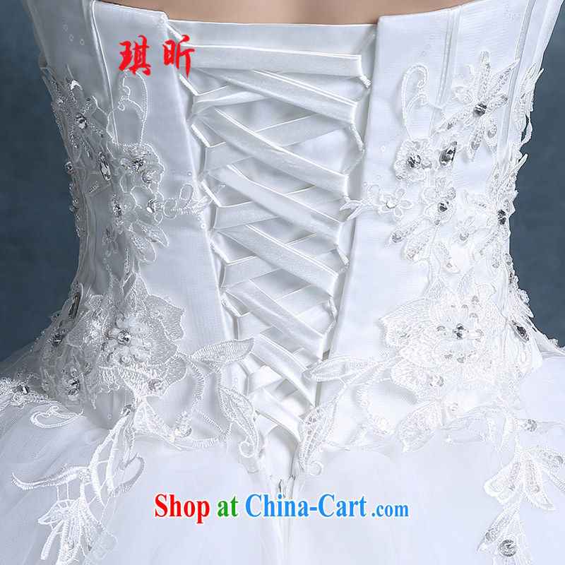 Angel year wedding dresses 2015 new autumn and winter marriages chest bare-white lace straps with graphics thin Korean-style white XXL, Qi, and, shopping on the Internet