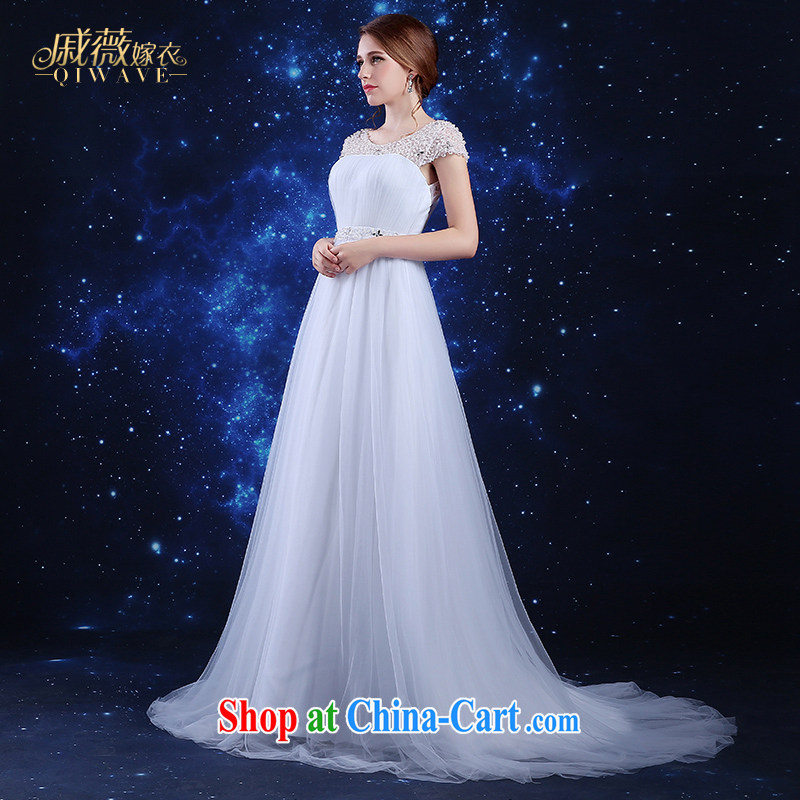 Qi wei summer 2015 new products, Japan, and South Korea wedding dresses dress bridal wedding dress white high waist pregnant wedding double shoulder strap large code graphics thin wood drilling small tail white XXL, Qi wei (QI WAVE), online shopping