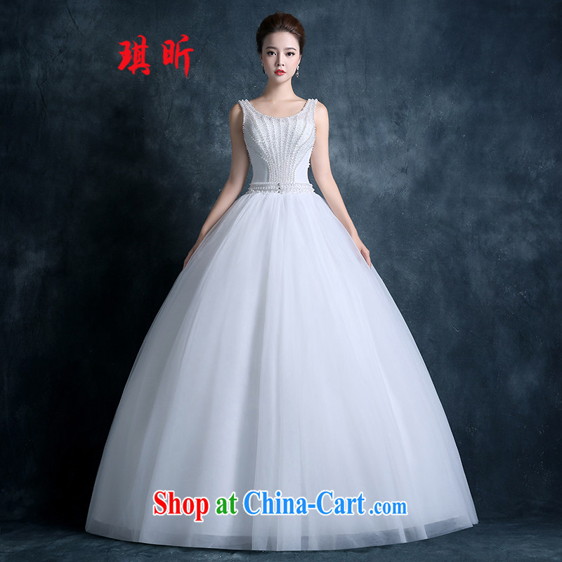 Angel year fall 2015 new stylish wedding dresses bride Korean double-shoulder-neck lace retro graphics thin Pearl luxury white XXL