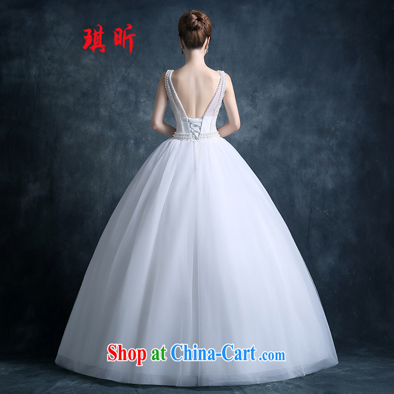 Angel year fall 2015 new stylish wedding dresses bride Korean double-shoulder-neck lace retro graphics thin Pearl luxury white XXL, Qi, and, shopping on the Internet