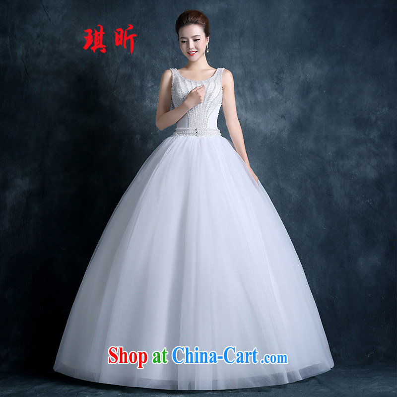 Angel year fall 2015 new stylish wedding dresses bride Korean double-shoulder-neck lace retro graphics thin Pearl luxury white XXL, Qi, and, shopping on the Internet