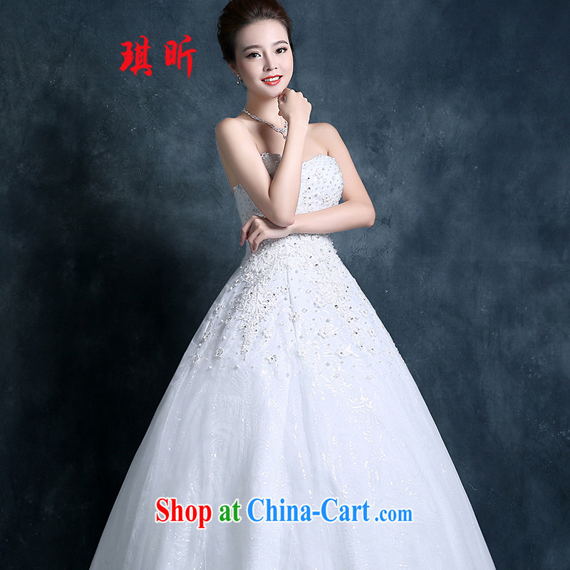 Angel year wedding dresses 2015 new autumn Korean style fashion with bare chest parquet drill larger tie-cultivating graphics thin white XXL, Qi, and shopping on the Internet