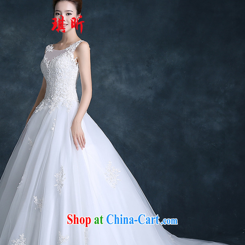 Angel year new stylish wedding dresses Korean lace shoulders small trailing double-shoulder with minimalist bridal lace wedding white XXL, Qi, and, on-line shopping