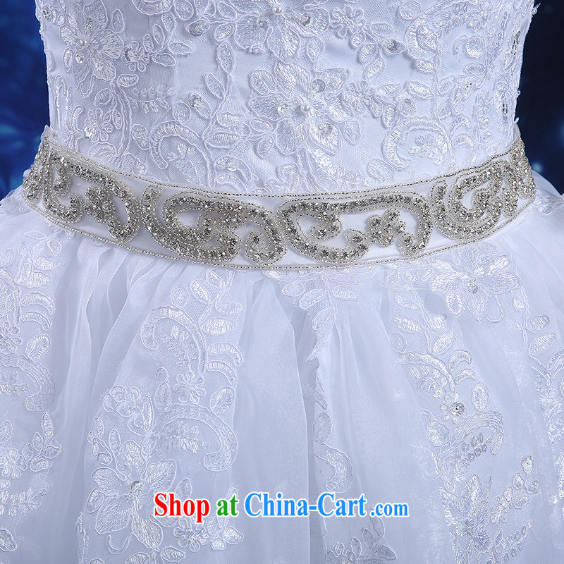 Qi wei summer 2015 new products, Japan, and South Korea wedding dresses dress bridal wedding dress girls white long, the tail-shoulder lace beauty leak back exquisite zipper-back white XXL, Qi wei (QI WAVE), online shopping