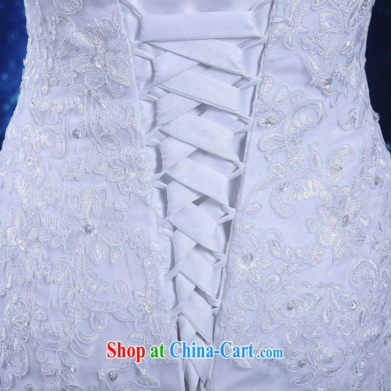 Qi wei summer 2015 new products, Japan, and South Korea wedding dresses dress bridal wedding dress girls ivory white crowsfoot wedding long small-tail double-shoulder strap large code cultivating white plus $50 custom 7 - 15 Day Shipping, Qi wei (QI WAVE)