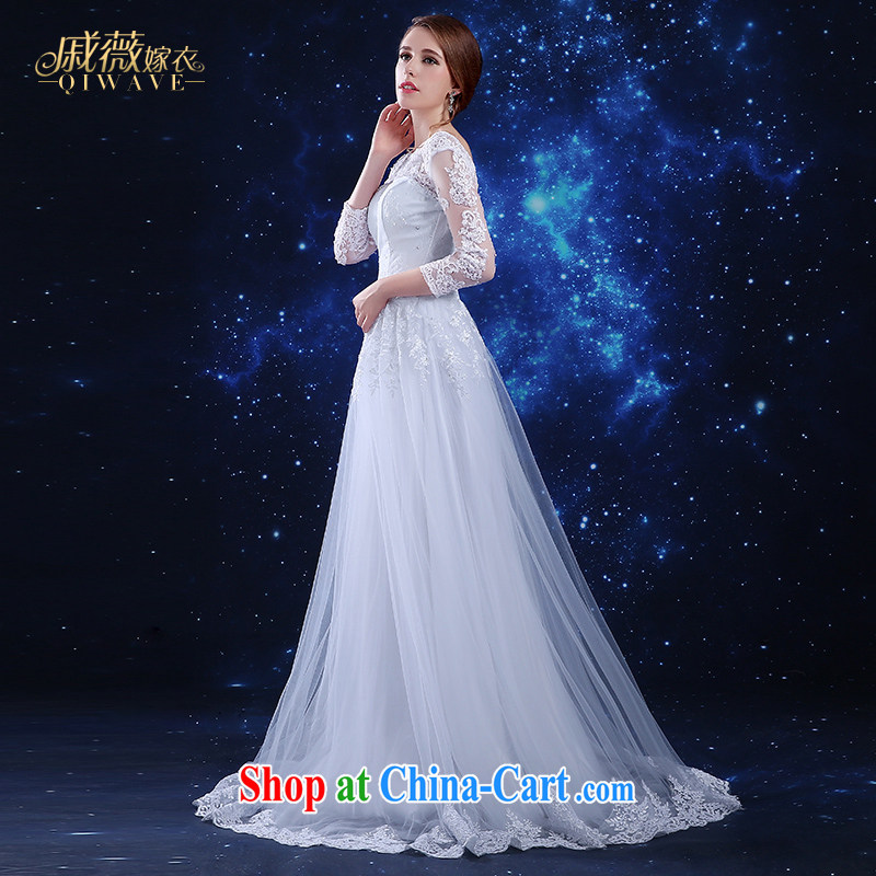 Qi wei summer 2015 new wedding dresses dress bridal wedding dress girls ivory white long lace a Field double-shoulder cuff in binding with the Code the waist small tail white XXL, Qi wei (QI WAVE), online shopping