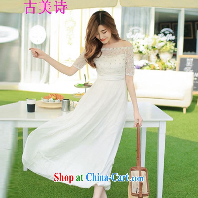 The United States and South Korea, the Maldives beach dress wedding nails Pearl inserts drill dress long dress white, old American Poetry (GUMEISHI), and shopping on the Internet