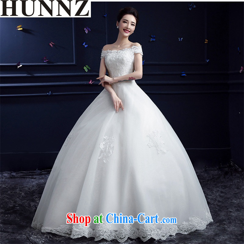 Name HUNNZ, 2015 spring and summer new married Yi, stylish and a shoulder strap standard Korean bridal wedding white with XXL paragraph, HUNNZ, shopping on the Internet