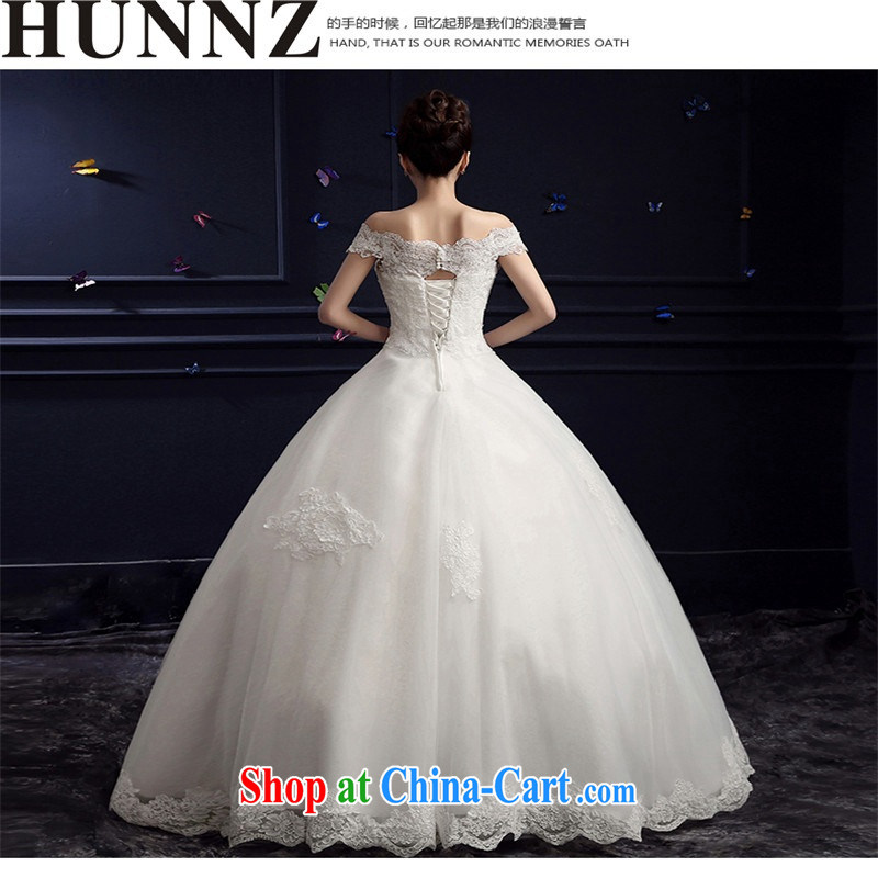 Name HUNNZ, 2015 spring and summer new married Yi, stylish and a shoulder strap standard Korean bridal wedding white with XXL paragraph, HUNNZ, shopping on the Internet