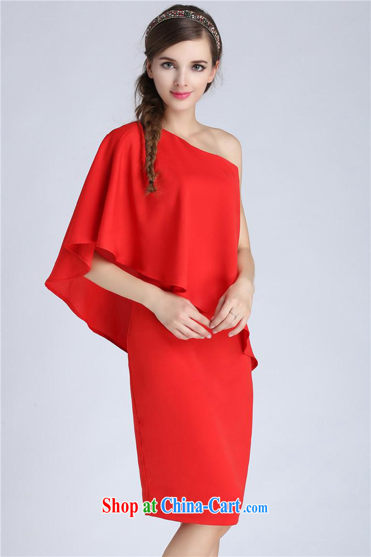 Axbaby summer 2015 new single shoulder flouncing beauty package and bare shoulders red bows dress female Red L pictures, price, brand platters! Elections are good character, the national distribution, so why buy now enjoy more preferential! Health