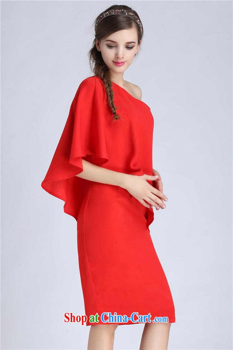 Axbaby summer 2015 new single shoulder flouncing beauty package and bare shoulders red bows dress female Red L pictures, price, brand platters! Elections are good character, the national distribution, so why buy now enjoy more preferential! Health