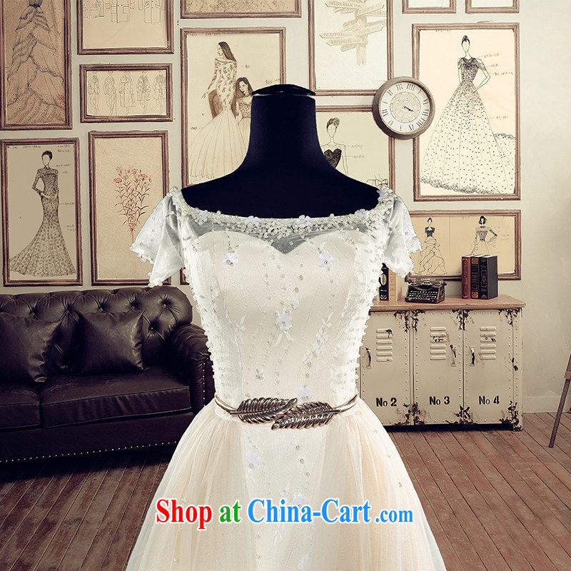The bride's wedding dresses 2015 summer field shoulder tail wedding 2615 champagne DZ tailored plus 20 per cent, of the bride, and shopping on the Internet