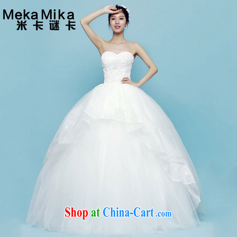 The yarn dress M wisteria vines wedding summer tail 2015 new erase chest Korean version the short long wedding dresses shaggy dress + the yarn L