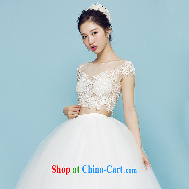 m White high wedding summer 2015 with Mary Magdalene beauty chest graphics thin marriage wedding Korean lace shaggy dress wedding ivory L, mystery card (MEKAMIKA), online shopping