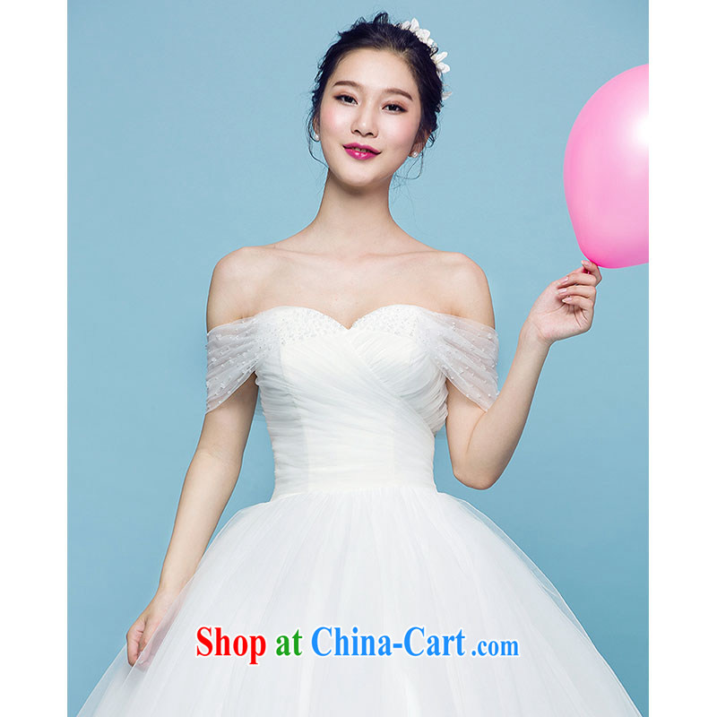 M card MT wedding a Field shoulder summer Korean cultivating long-tail marriages graphics thin Korean-style wedding dresses ivory L, mystery card (MEKAMIKA), shopping on the Internet