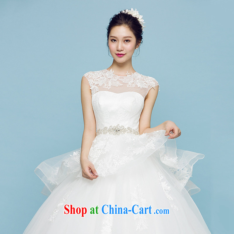 M card puzzle card Begonia wedding summer 2015 new long-tail erase chest Korean Beauty graphics thin bridal wedding dresses ivory L, mystery card (MEKAMIKA), online shopping
